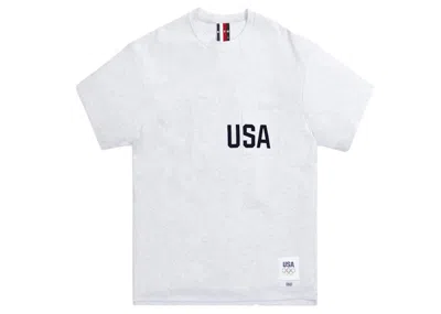 Pre-owned Kith Men's  For Team Usa Quinn Pocket Tee Shirt In Light Heather Grey