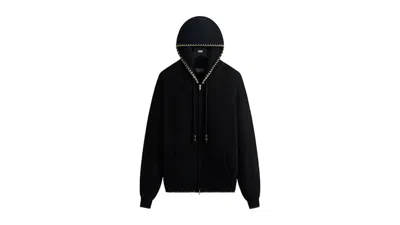Pre-owned Kith Men's  Full Zip Miles Knit Hoodie In Black
