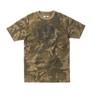 Pre-owned Kith Men's  Global State Tee Shirt In Camo In Multi