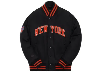 Pre-owned Kith Men's  Golden Bear For New York Knicks Varsity Jacket In Black