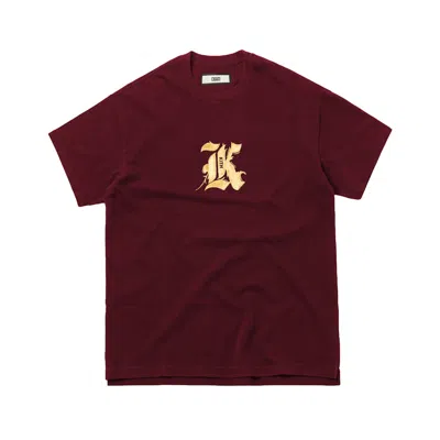 Pre-owned Kith Men's  Gothic K Tee Shirt In Burgundy