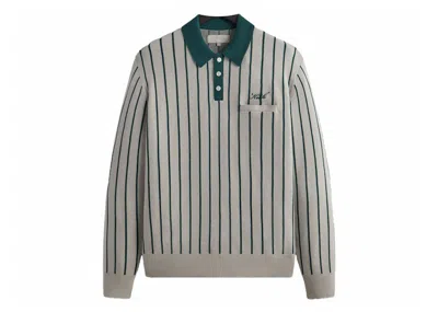 Pre-owned Kith Men's  Harmon Rugby Pullover Sweater In Light Heather Grey In Gray