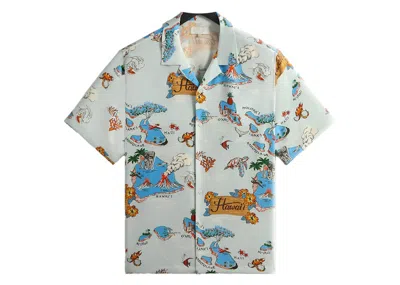 Pre-owned Kith Men's  Hawaii Thompson Camp Collar Shirt In Oyster In Gray