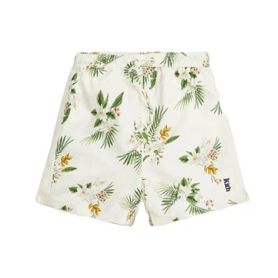 Pre-owned Kith Men's  Hawaiian Print Active Silk Shorts In White