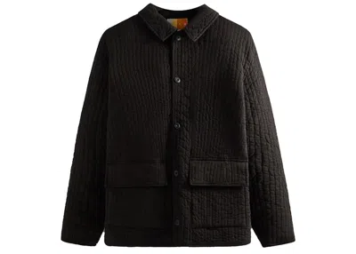 Pre-owned Kith Men's  Hayward Quilted Coaches Jacket In Black