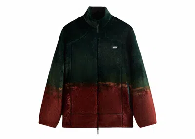 Pre-owned Kith Men's  Hazy Script Harper Vintage Sherpa Full Zip Jacket In Stadium