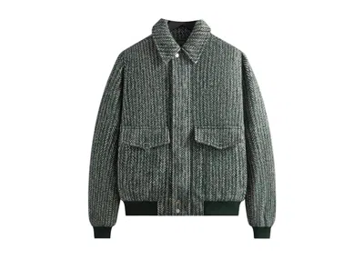 Pre-owned Kith Men's  Herringbone Hawthorne Flight Jacket In Stadium In Gray