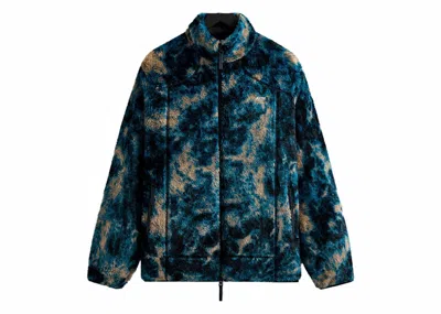Pre-owned Kith Men's  Ice Dye Harper Vintage Sherpa Full Zip Jacket In Indigo In Purple
