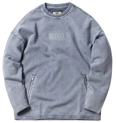 Pre-owned Kith Men's  Indigo Redfield Crewneck Sweatshirt In Light Indigo In Purple