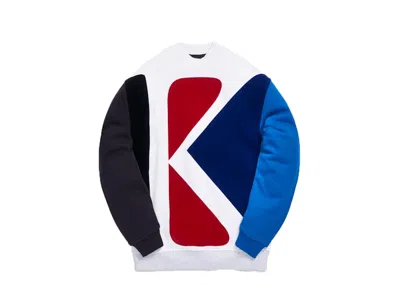 Pre-owned Kith Men's  Initial K Mock Neck Crewneck Sweatshirt In Blue