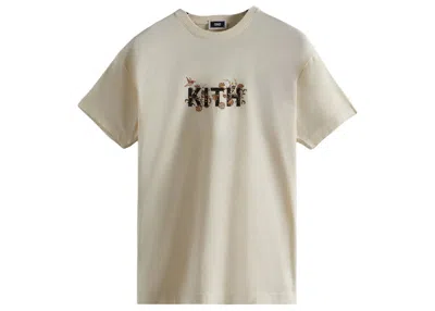 Pre-owned Kith Men's  Jacobean Logo Vintage Tee Shirt In Sandrift
