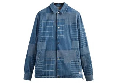 Pre-owned Kith Men's  Japanese Jacquard Coaches Jacket In Indigo In Purple