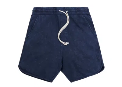 Pre-owned Kith Men's  Jordan Crystal Wash Baby Terry Shorts In Obsidian Navy Blue