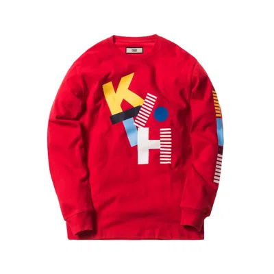Pre-owned Kith Men's  Jumbled Long Sleeve Tee Shirt In Red