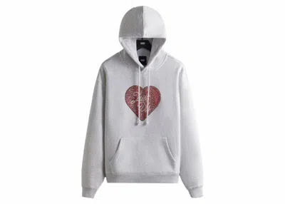 Pre-owned Kith Men's  Just Us Swarovski Crystals Hoodie In Light Heather Grey