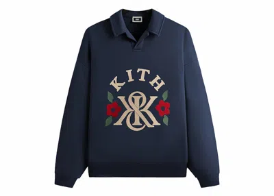 Pre-owned Kith Men's  K&k Applique Nelson Collared Rugby In Nocturnal