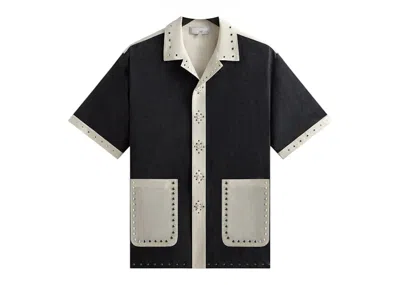 Pre-owned Kith Men's  Kin Sawyer Short Sleeve Camp Collar Shirt In Black