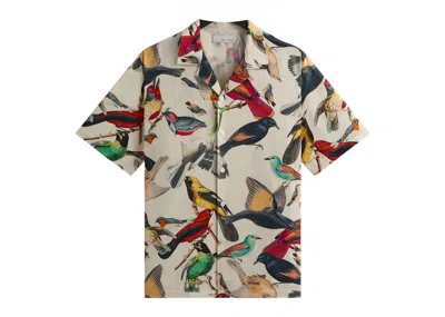 Pre-owned Kith Men's  Kin Tropical Bird Camp Collar Shirt In Sandrift