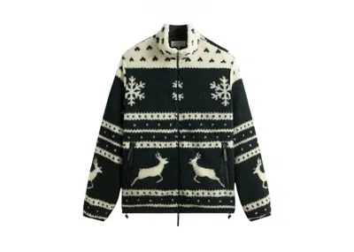 Pre-owned Kith Men's  Mas Allover Printed Sherpa Jacket In Stadium In Gray
