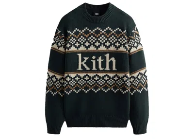 Pre-owned Kith Men's  Mas Fair Isle Crewneck Sweatshirt In Stadium