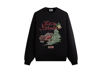 Pre-owned Kith Men's  Mas Needlepoint Nelson Crewneck Sweatshirt In Black