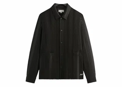 Pre-owned Kith Men's  Ladder Lace Boxy Collared Overshirt In Black