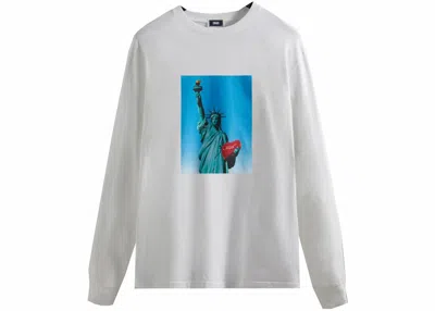 Pre-owned Kith Men's  Lady Liberty In Love Long Sleeve Tee Shirt In White