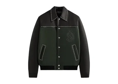 Pre-owned Kith Men's  Leather Combo Varsity Jacket In Machine