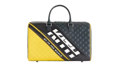 Pre-owned Kith Men's  Leather Moto Everyday Duffle In Stadium In Gray