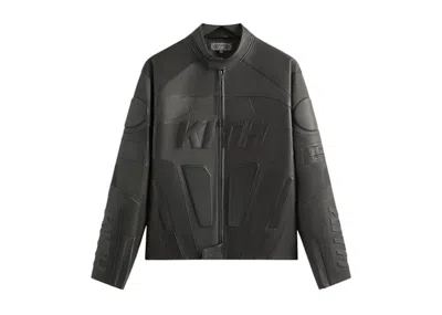 Pre-owned Kith Men's  Leather Wayne Moto Jacket In Black
