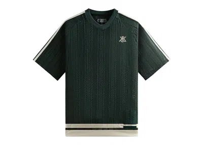 Pre-owned Kith Men's  Leon Short Sleeve Lace Combo Jersey In Stadium In Gray