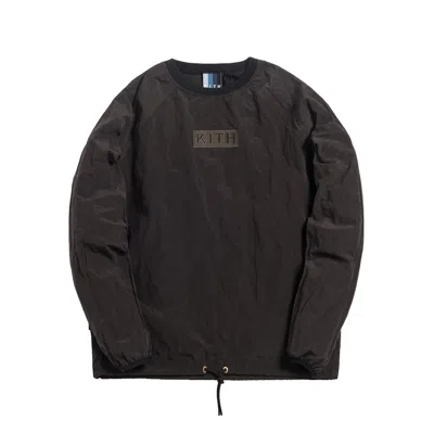Pre-owned Kith Men's  Long Sleeve Crinkle Nylon Johnson Crewneck Sweatshirt In Espresso In Brown