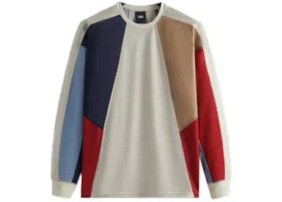 Pre-owned Kith Men's  Long Sleeve Panelled Otto Tee Shirt In Sandrift