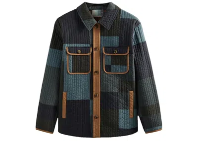 Pre-owned Kith Men's  Lowell Quilted Shirt Jacket In Nocturnal In Black