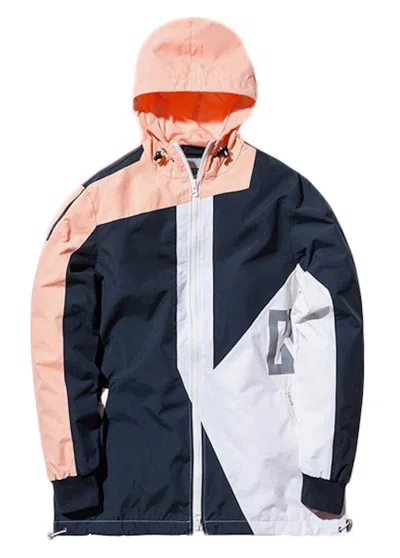 Pre-owned Kith Men's  Madison Jacket In Navy Blue/salmon In Multi
