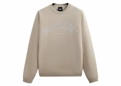 Pre-owned Kith Men's  Malibu Souvenir Crewneck Sweatshirt In Heather Oatmeal
