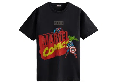 Pre-owned Kith Men's  Marvel Spiderman Avengers Vintage Tee Shirt In Black