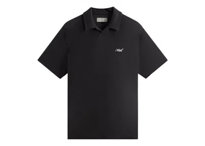 Pre-owned Kith Men's  Micro Waffle Drew Polo Shirt In Black