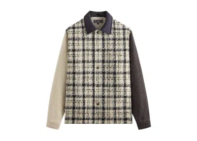 Pre-owned Kith Men's  Mixed Tweed Boxy Collared Overshirt In Sandrift