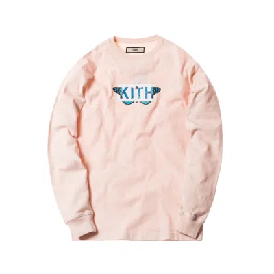 Pre-owned Kith Men's  Monarch Classic Logo Long Sleeve Tee Shirt In Pink