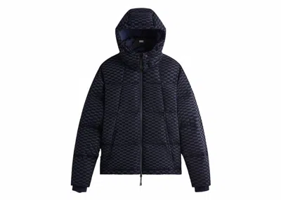 Pre-owned Kith Men's  Monogram Midi Puffer Jacket In Nocturnal In Black