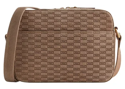 Pre-owned Kith Men's  Monogram Suede Camera Crossbody In Loft