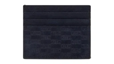 Pre-owned Kith Men's  Monogram Suede Card Holder In Ink In Black