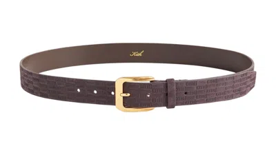 Pre-owned Kith Men's  Monogram Suede Leather Belt In Incognito