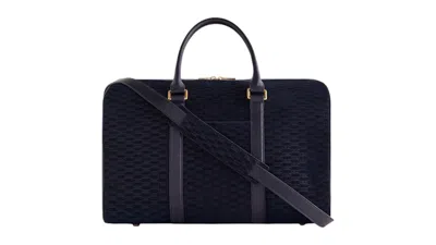 Pre-owned Kith Men's  Monogram Suede Traveler K40 Bag In Ink In Black
