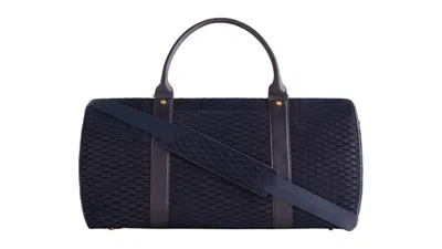 Pre-owned Kith Men's  Monogram Suede Traveler K55 Bag In Ink In Black