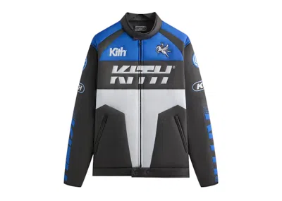 Pre-owned Kith Men's  Moto Full Zip Brixton Jacket In Cyclone In Gray