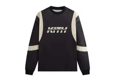 Pre-owned Kith Men's  Moto Racer Long Sleeve Leonard Tee Shirt In Black