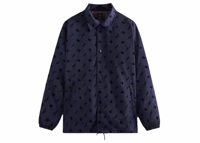 Pre-owned Kith Men's  Needles Flocked Nylon Coaches Jacket In Nocturnal