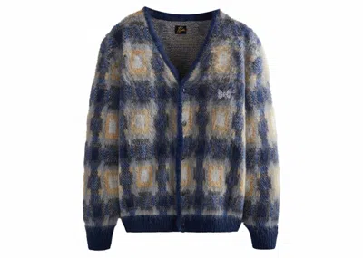 Pre-owned Kith Men's  Needles Mohair Sheridan Cardigan In Nocturnal